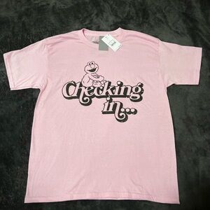 Sesame Street Women’s Short Sleeve Tee with Retro Elmo Graphic Design